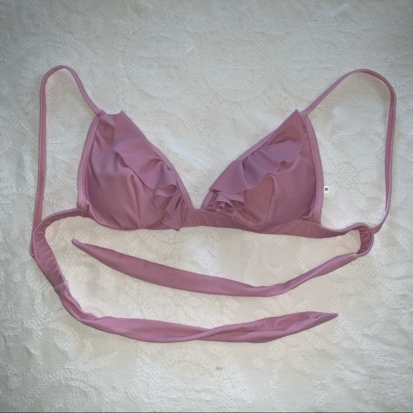 NEW Blush Pink Ruffle Bikini 2 Piece Dusty Rose - Picture 5 of 7